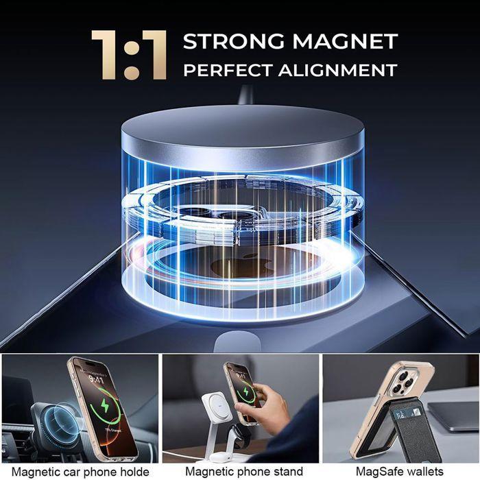 Coque de protection - BOOLING - pour iPhone 16e - Silicone Antichoc - Support Magnétique - Transparent