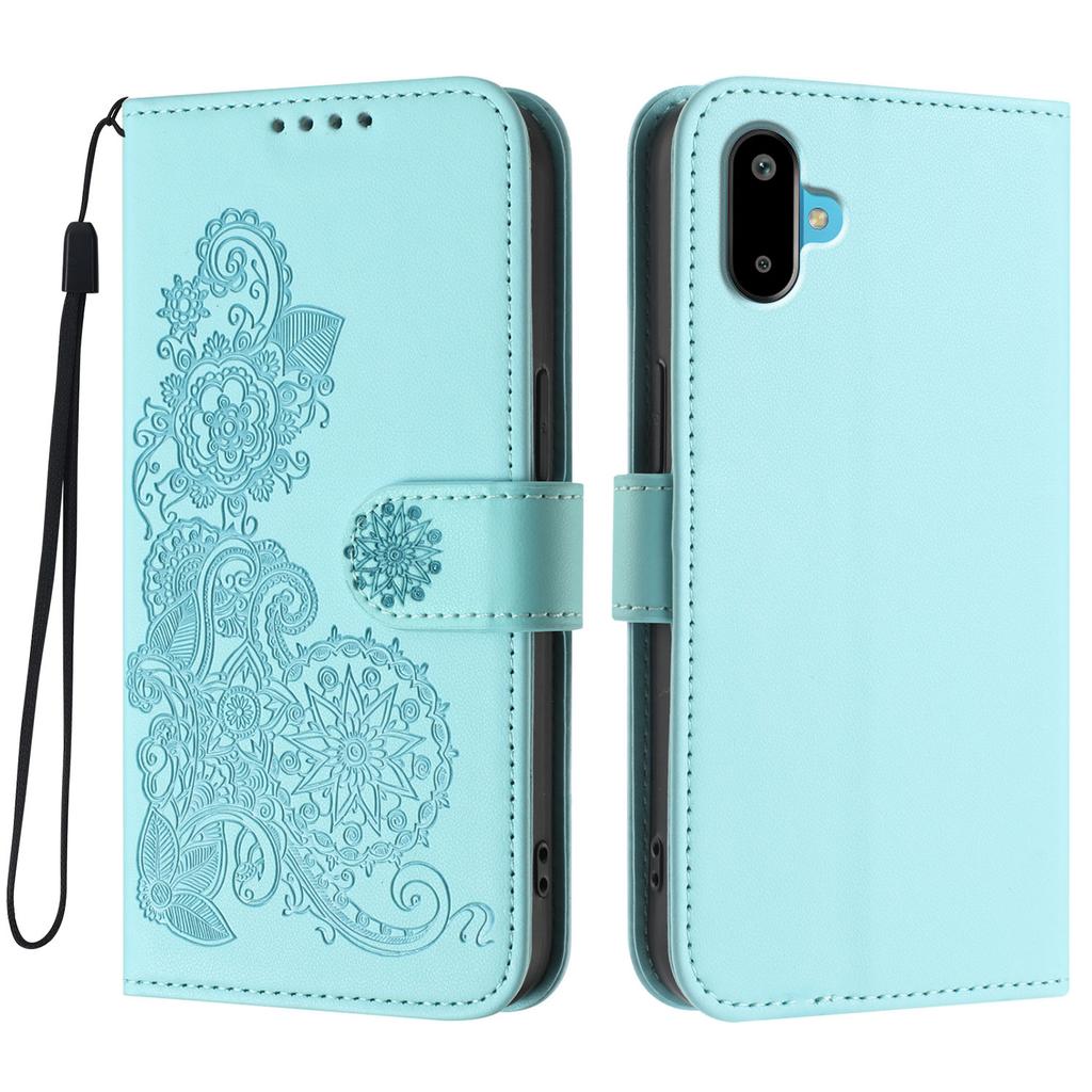 For Samsung Galaxy M06 5G/Galaxy F06 5G Phone Cases Mandala Flower Leather Wallet Mobile Cover with Strap
