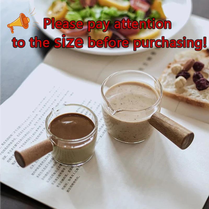 YWDL 50/75/100/140 мл деревянная ручка стеклянный эспрессо мерный стаканчик одно горлышко кувшин для молока кофейные принадлежности прозрачная кухонная мерная кружка