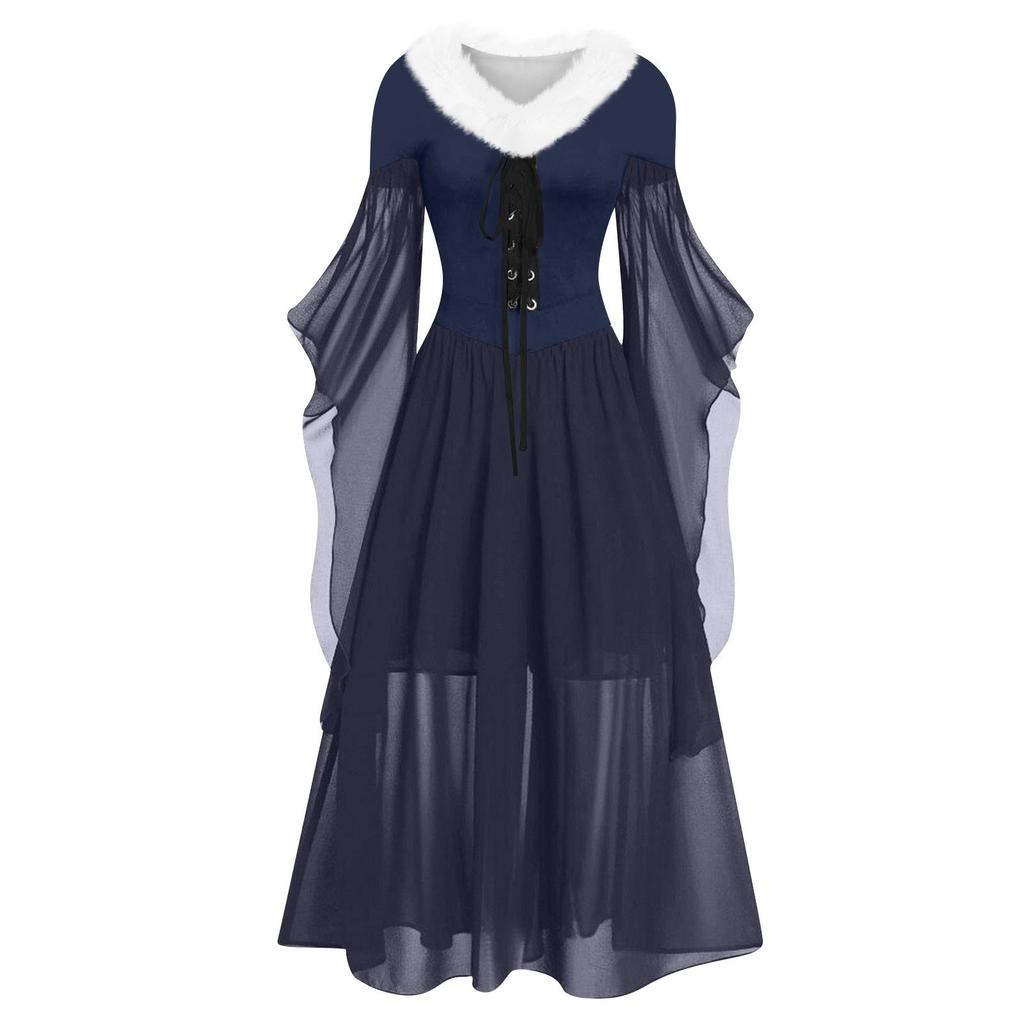 Женское повседневное платье больших размеров с открытыми плечами, однотонное шифоновое платье с рукавами-бабочками в готическом стиле