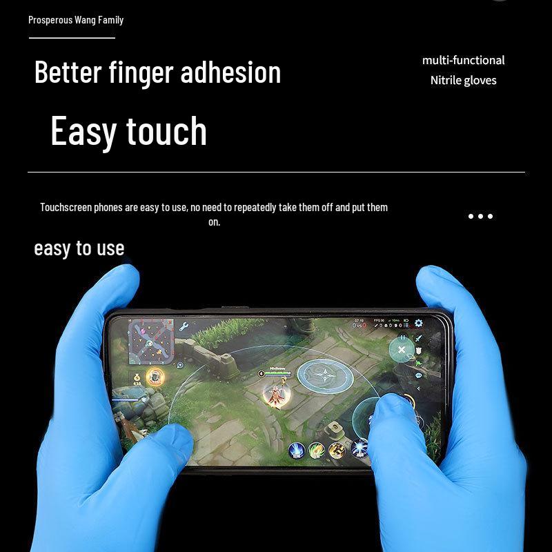 Одноразовые нитриловые перчатки высокой эластичности без пудры - Водонепроницаемые, Маслостойкие, Пищевые для бытовой уборки и использования на кухне