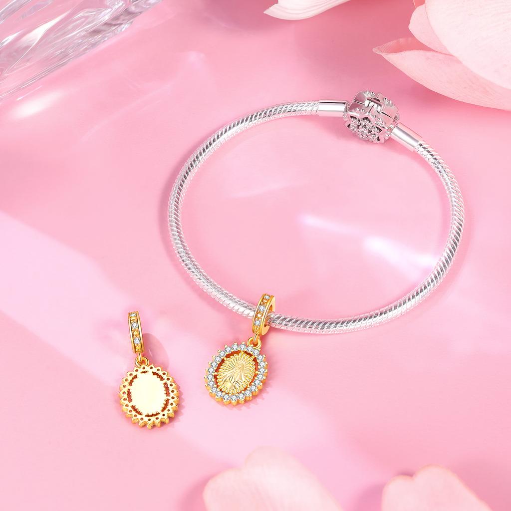 Оригинальные шармы-бусины Медь с инкрустацией цирконием Кулон в виде креста монахини Крыло ангела Подходят для браслета Ювелирный подарок Маркировка