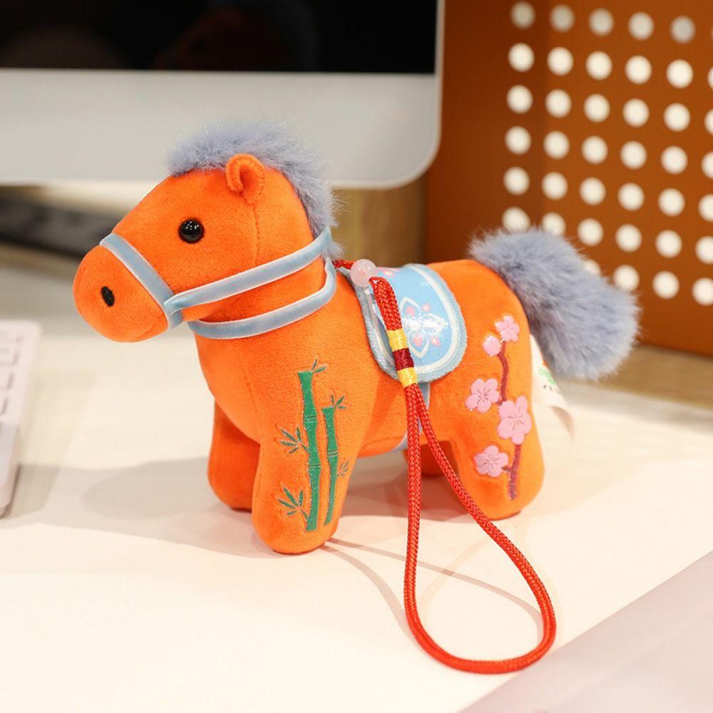 Kawaii Plush Horse Doll Pendant Cute Zodiac Pony Figurine Cartoon Steed Doll Chinese Zodiac