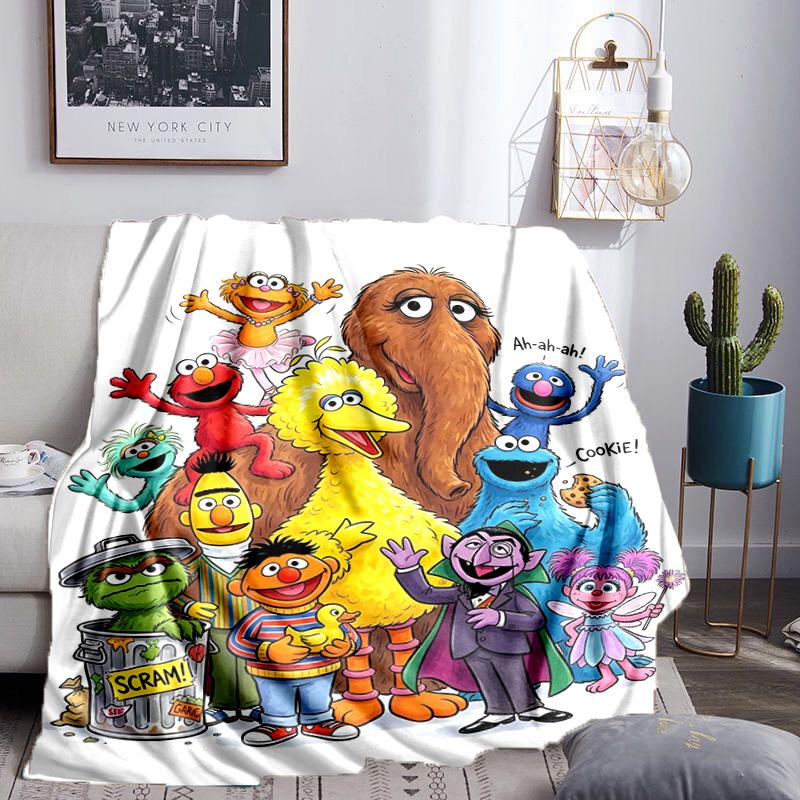 Se-same Characters Throws Blanket Flannel Blankets Plush for Couch Bed Gifts for Men Women Travel picnic blanket Christmas fan gifts