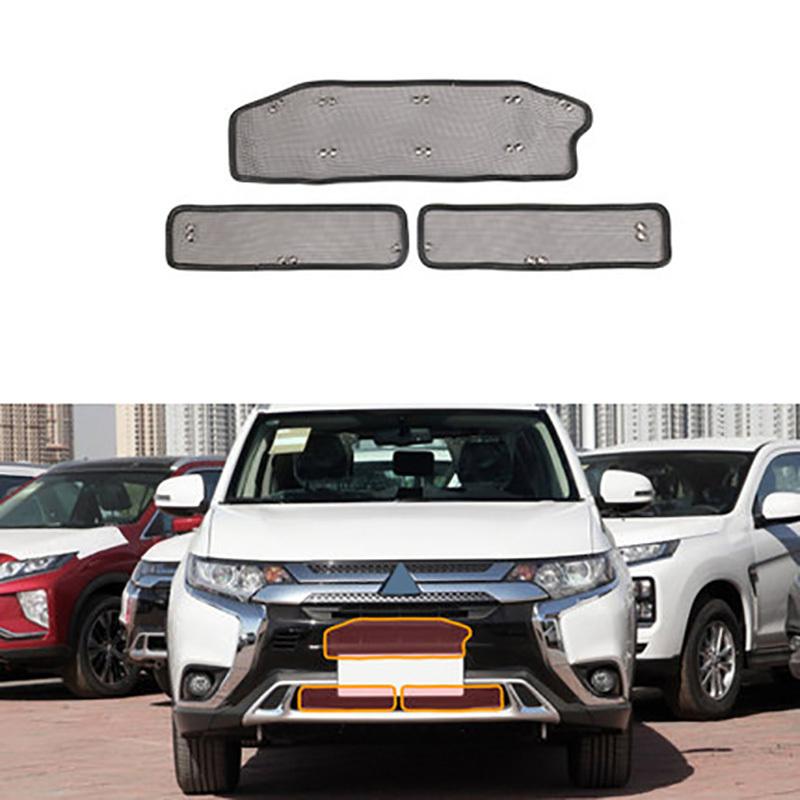 3PCS Grille ect Screening Mesh Front Grille Water Tank Protective Net for Mitsubishi Outlander 2106 2017 2018