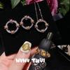Украшения, Итальянский Винтажный Гирлянда Камень Ожерелье, Легкая Роскошь, Ромашка Агат Камень Кольцо, Набор