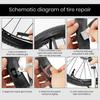 Bike Tire Repair Kit with Storage Box Lightweight Portable Pry Bar Sandpaper Bicycle Inner Tube Puncture Patch Set