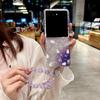 For Motorola Moto Razr 70 60 Pro 50 Ultra Gradient Flower Pattern Phone Case Bracelet Protection PC Hard Shell Back Cover