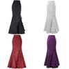 Gothic Halloween Long Skirt With Tapestry Fish Tail Design For Cosplay And Nightlife