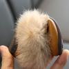 Детская меховая обувь Детская бархатная обувь Теплые балетки для девочек Черные фирменные туфли для малышей Принцесса Лоферы Мокасины с цепочкой для зимы