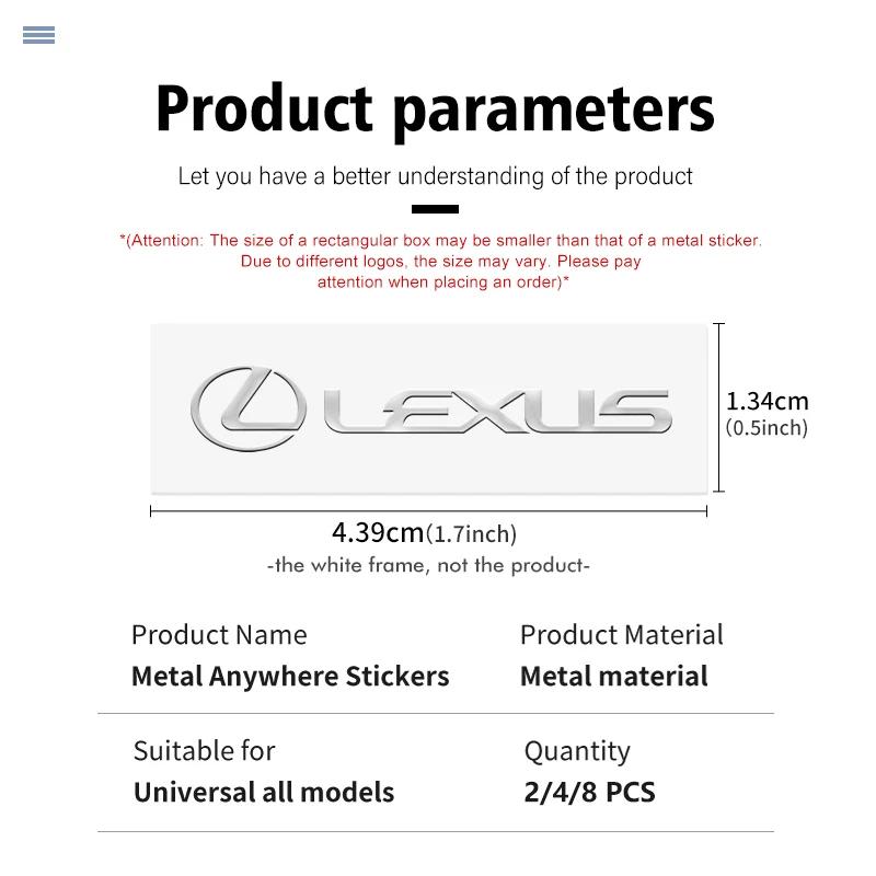 4/8 шт. Автомобильный 3D металлический значок-эмблема Персонализированная наклейка Для Lexus ES350 IS250 IS460 IS220h IS300 LX570 UX250h ES GS