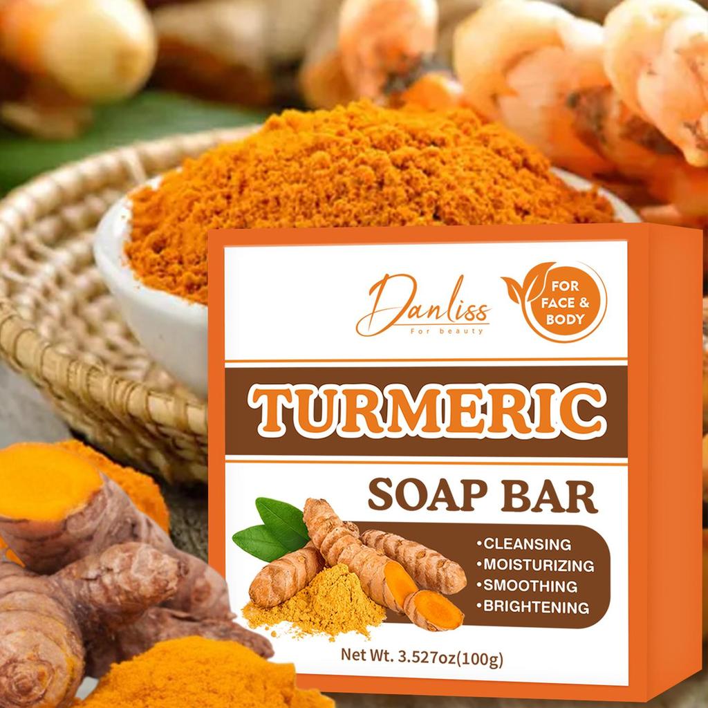 Turmeric Soap Bar - Deep Cleaning and Moisturizing Face & Body Skin, Promote a Smoother, More Radiant Skin Texture,100g