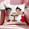 Cartoon AAstro Boy Cushion Cover Breathable Linen Pillowcase Summer Odorless EcoFriendly Invisible Zipper Washable