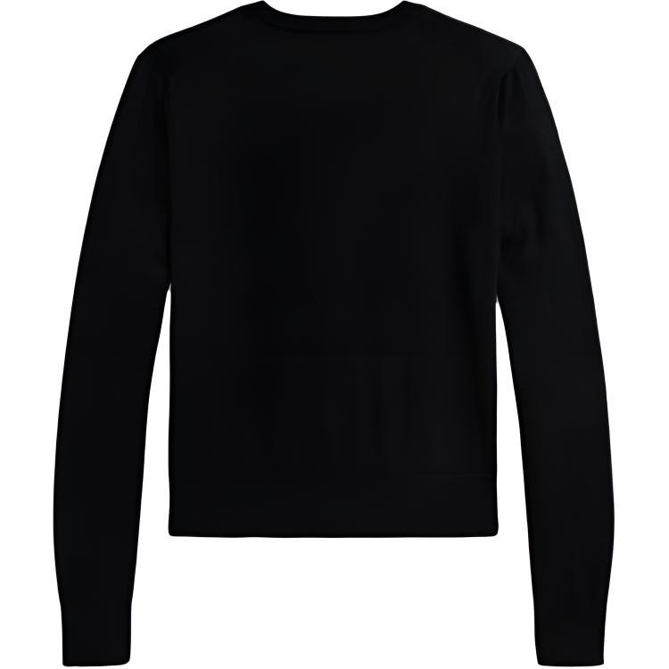 Polo Ralph Lauren Вязаный свитер с вышивкой, облегающий, однобортный, с длинным рукавом, женский, черный WMPOSWENDW20477001
