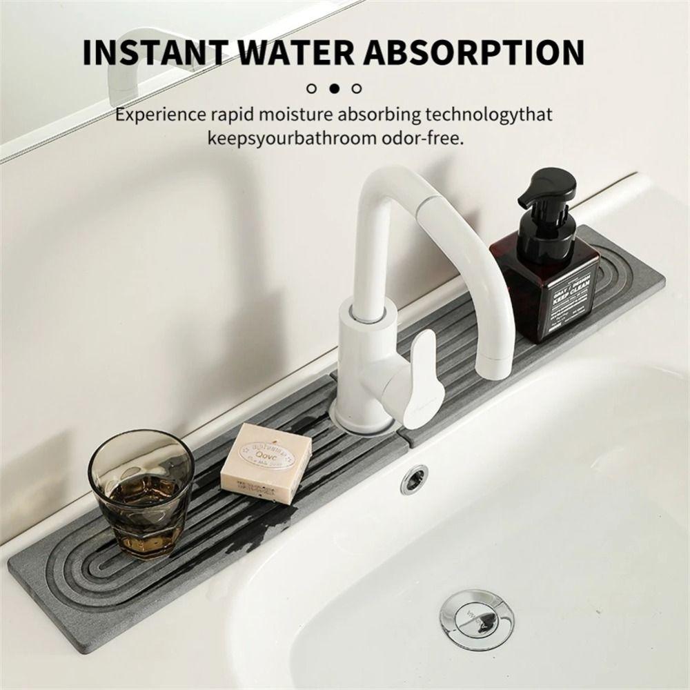 Moisture-proof Faucet Drain Pad Diatom Mud Diatomite Stone Sink Tray Fast Drying Faucet Mat Home