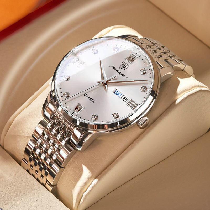 Новые роскошные мужские часы высшего бренда с коробкой, мужские водонепроницаемые светящиеся модные мужские кварцевые часы