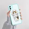 Забавный чехол для телефона с мультяшным котом для iPhone X XR XS 7 8 Plus 11 12 13 pro MAX 13mini полупрозрачный матовый чехол