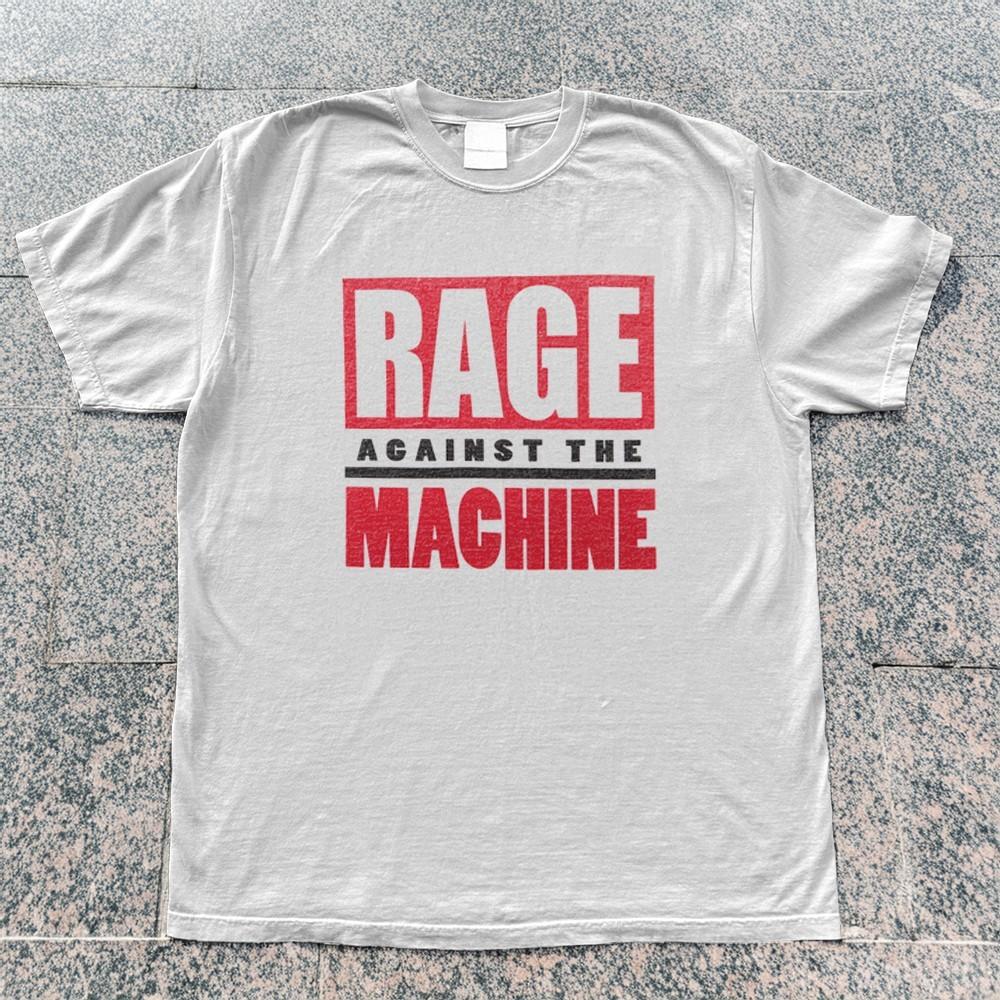 Rage Against The Machine Tee Big Logo Unisex White Cotton T-shirt S-5XL