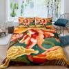 Комплект постельного белья с изображением рыб кои размера King Queen и рыбок удачи, красочный 3D-принт, детский комплект постельного белья из полиэстера
