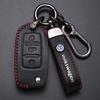 Valve Stems Caps Leather Car Remote Key Case Cover Protection Holder Shell Fob For VW Volkswagen Golf 7 MK7 Tiguan MK2 Auto Keyc zu7