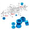 6pcs Aluminum Alloy Steering Knuckle Blue Bushing Gasket RC Car Upgrade Parts for Tamiya TT02