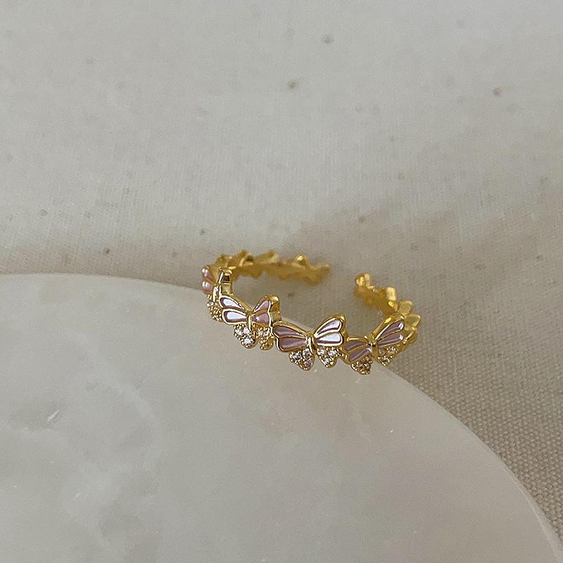 Кольцо с милой бабочкой, цветком, фиолетовым маслом, каплей, женское, нишевое, индивидуальное, высокое чувство, простое, универсальное, модное кольцо