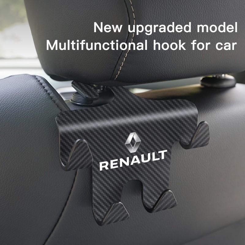 1XCarbon Fiber Car Rear Seat Hook Phone Holder Hanger Hooks For Renault RS Megane 2 3 4 Trafic Scenic 2 Clio Captur Twingo QM6 AA16