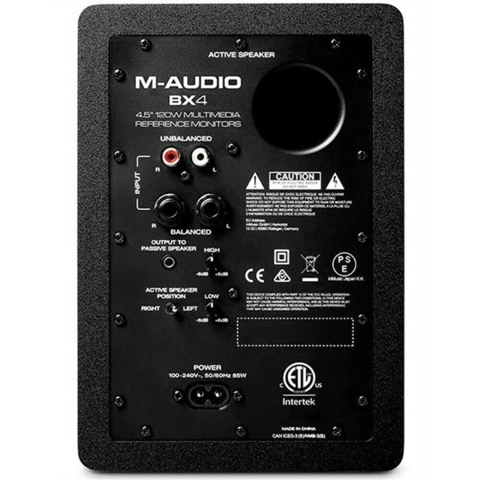 Moniteurs de studio - M-AUDIO - BX-4 - 120 watts - Son cristallin - Usage polyvalent