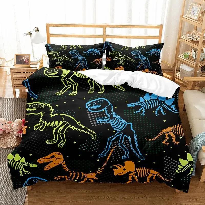 Динозавр Удобный Пододеяльник Наволочка Постельный Комплект Декор Детской Спальни Домашний Текстиль