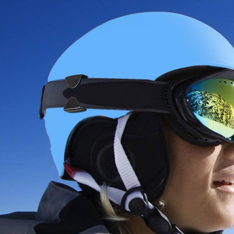 2 штуки Клипсы для горнолыжных очков Защита от падения Быстросъемный держатель для очков Боковые направляющие Пряжки для ремня Многофункциональный зажим для горнолыжного шлема Держатель для маски