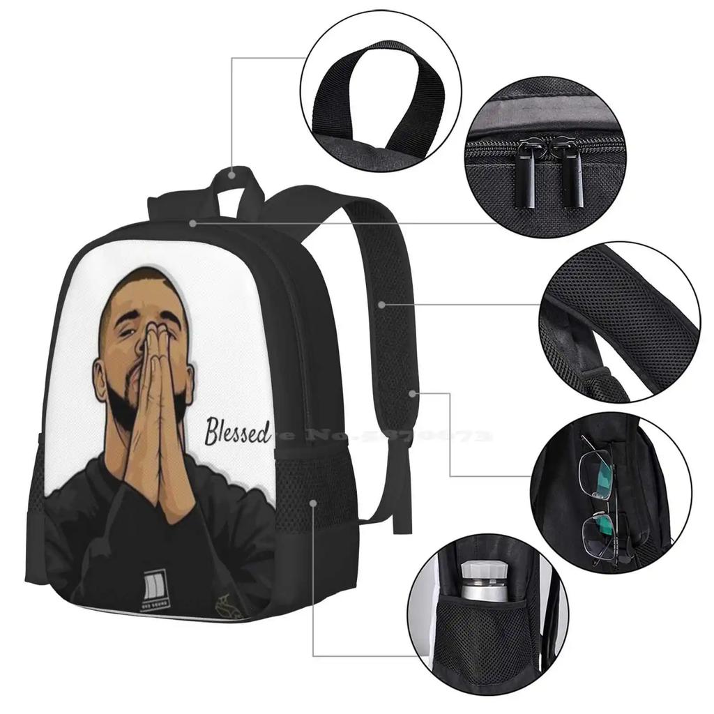 Дрейк "Blessed" Распродажа Рюкзак Модные Сумки Дрейк Blessed Хип-хоп Трэп Мигос