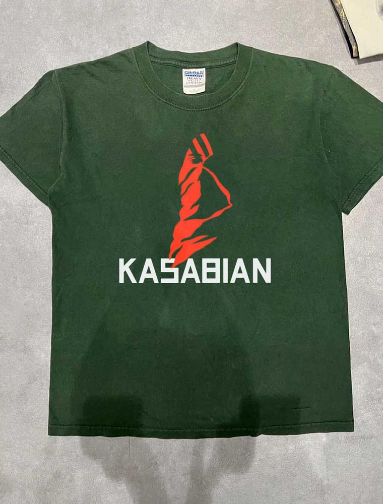 Футболка Kasabian Band Self Titled Album Зеленая Полный Размер S-5XL Унисекс