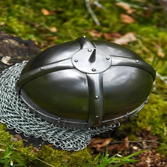 Viking Helmet with Chainmail Warrior Helmet, Medieval Armor Replica, LARP Reenactment, Cosplay Collectible Gift