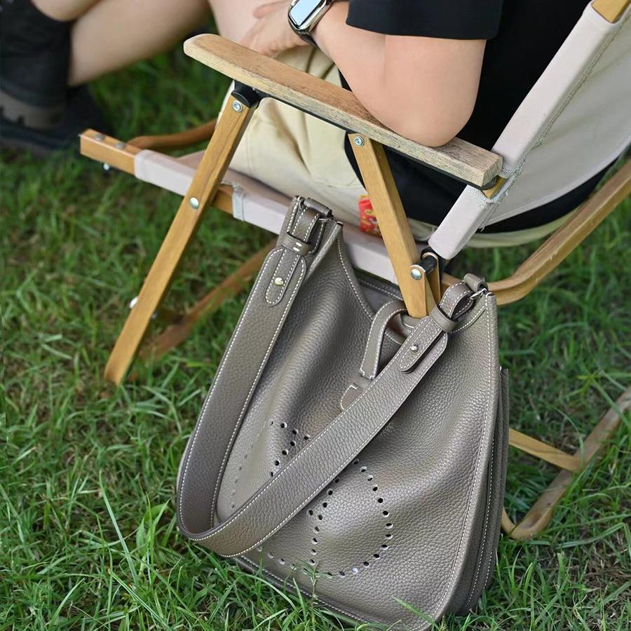 Женская мини-сумка-ведро из натуральной коровьей кожи с узором личи Evelyn Design