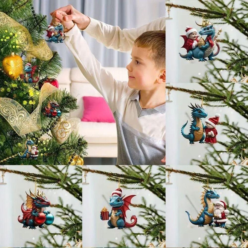Christmas Children Xmas Dragon Keychain Xmas Dragon Home Decoration  Car Interior Accessory