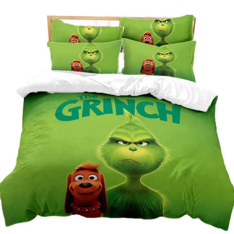 Серия «Гринч Зеленые Волосы», трехпредметный 3D цифровой пододеяльник, комплект для шлифовки
