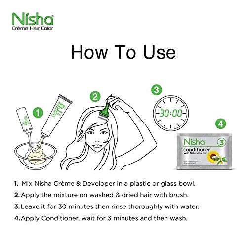 Краска для волос Nisha Creme Золотистый блонд 8.1 100% закрашивание седины Ультрамягкость Глубокий блеск 60г+60мл+18мл Упаковка