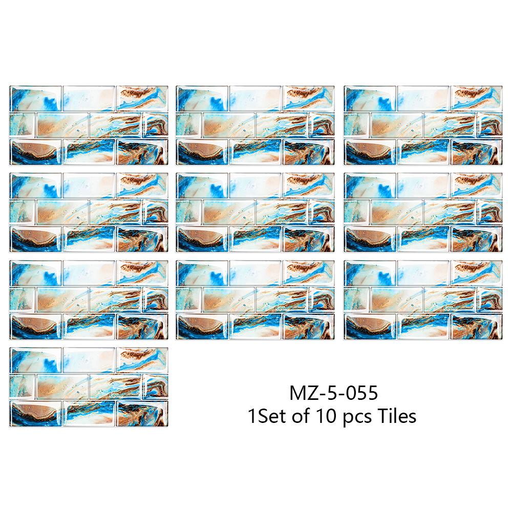 10Pcs15cmX30cm DIY Мраморные наклейки на стену Имитация кирпича Украшение спальни Водонепроницаемая самоклеящаяся плитка Обои Декор кухонного шкафа
