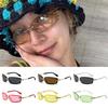 Y2K Dopamine Square Sunglasses PC UV Protection Sun Glasses Candy Color Rimless Sunglasses  Punk