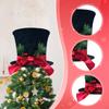 Christmas Tree Topper Hat Top Decoration Desk Ornament with Bow for Anniversary Bar