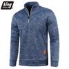 Solid Color Coat Men Autumn Winter Long Sleeve Zipper Stand Collar T-shirts for Men Pullover Top Sports Male