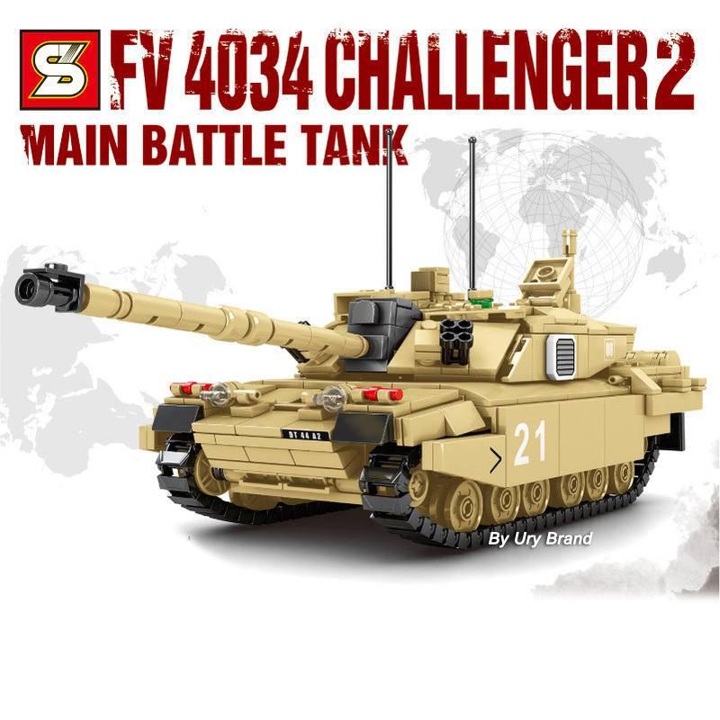 Армейский танк Второй мировой войны, MBT M1A2 Abrams FV 4034 Challenger-2, наборы пушек-колесниц, солдатские строительные блоки, игрушки для мальчиков