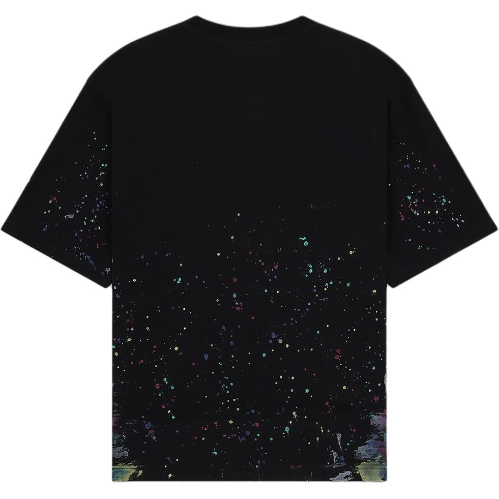 WE11DONE Paint splatter Cotton T shirt WD-TT2-25-732-U-BK