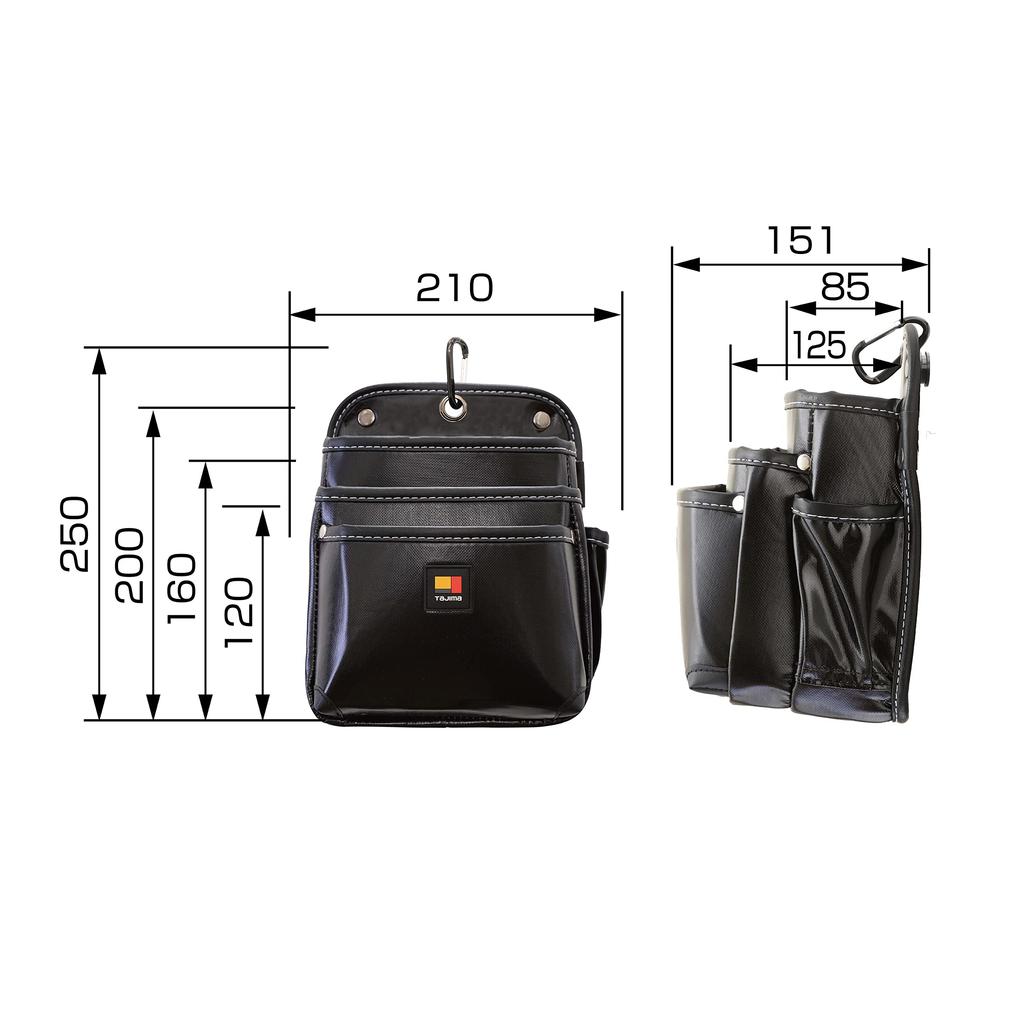 Tajima Sef Waist Bag 3-Tier,Nylon Large,SFKBN-3L2H