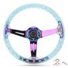 14-дюймовый Руль автомобиля Логотип Кнопка сигнала Аксессуары Модификация Подходит для квадроцикла Карта UTVФиолетовый