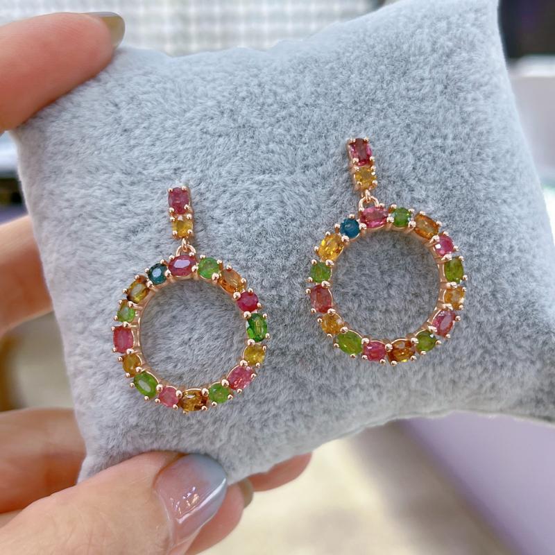 Sace Gems Модные серьги-подвески для женщин из стерлингового серебра 925 пробы с натуральным турмалином, серьги-гвоздики для свадебной вечеринки, ювелирные украшения в подарок