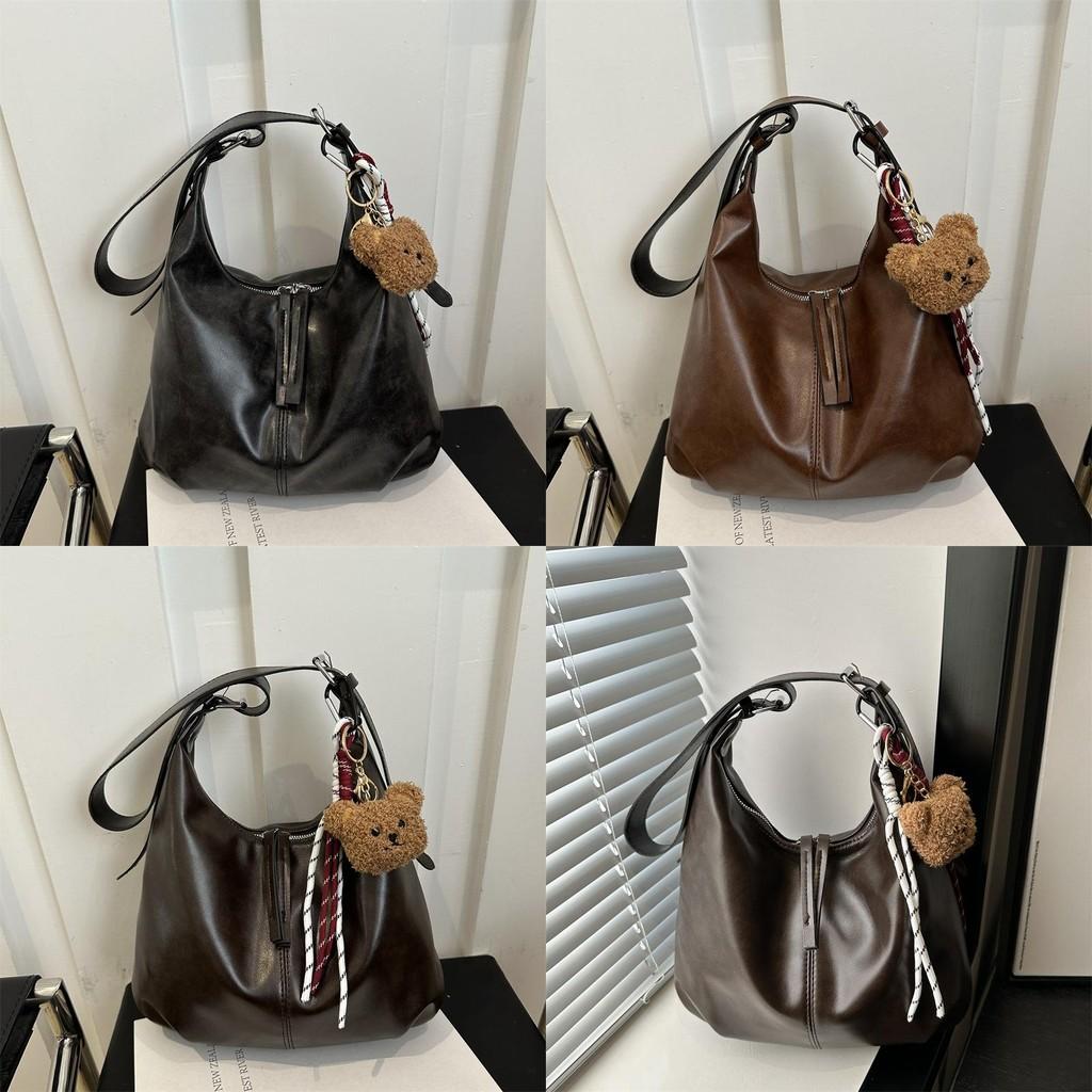 Fashionable Pu Large Capacity Vintage Melard Crossbody Tote Bag For Daily Use