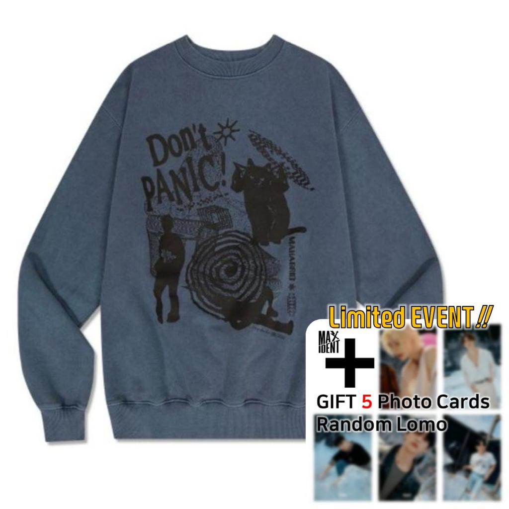 Stray Kids Коллаборация Stray Kids и Mahagrid, розовый свитшот Don't Panic Pigment (Подарочная Фотокарта Ломо)