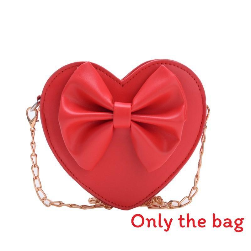 Solid Butterfly Knot Color Heart Shaped Children Crossbody Bag For Use Daily