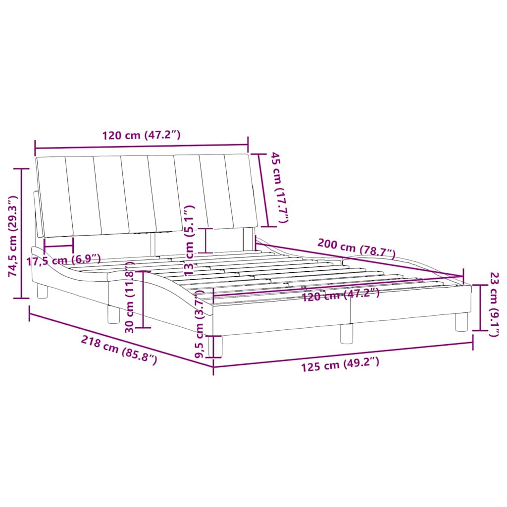 Bed Frame without Mattress  Hanko  Pink 120x200 cm Velvet